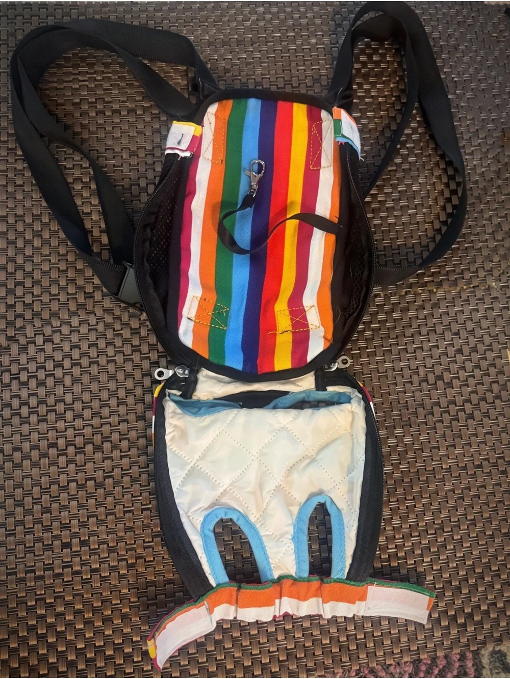 Take Kitty With You!! Rainbow Stripe Hands-Free Cat/Pet Carrier - Multicolor